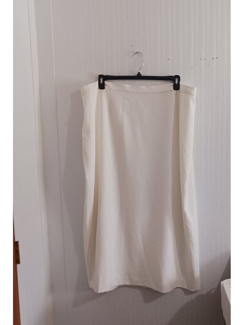 Kasper Women's Cream White Lined Knit Maxi Skirt  Zip Button Closure 24W